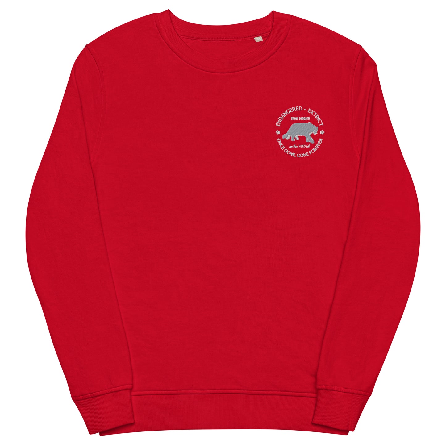 Unisex organic sweatshirt, Snow Leopard's Voice - Fitz & Willow
