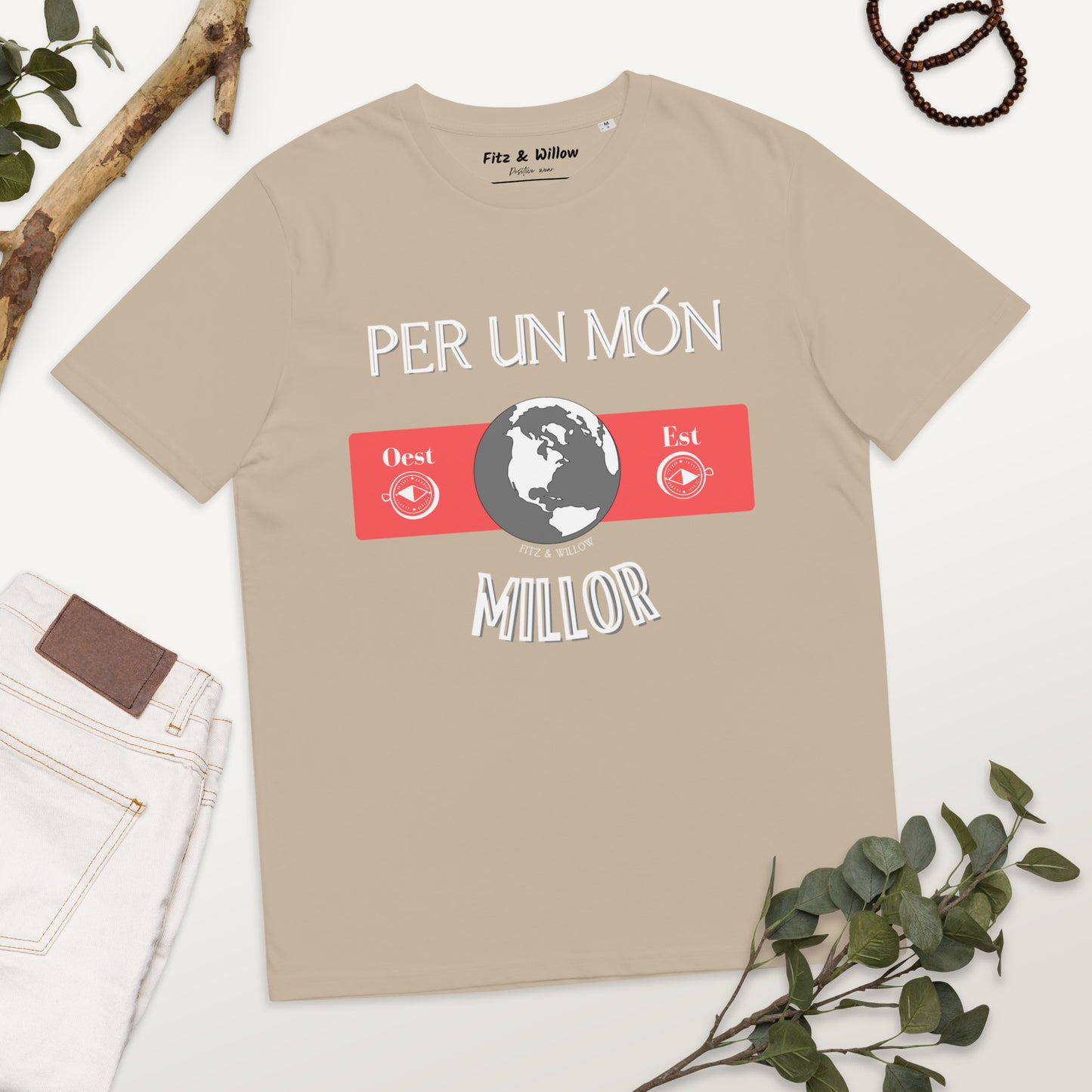 Unisex organic cotton t-shirt, Per un Món Millor - Fitz & Willow
