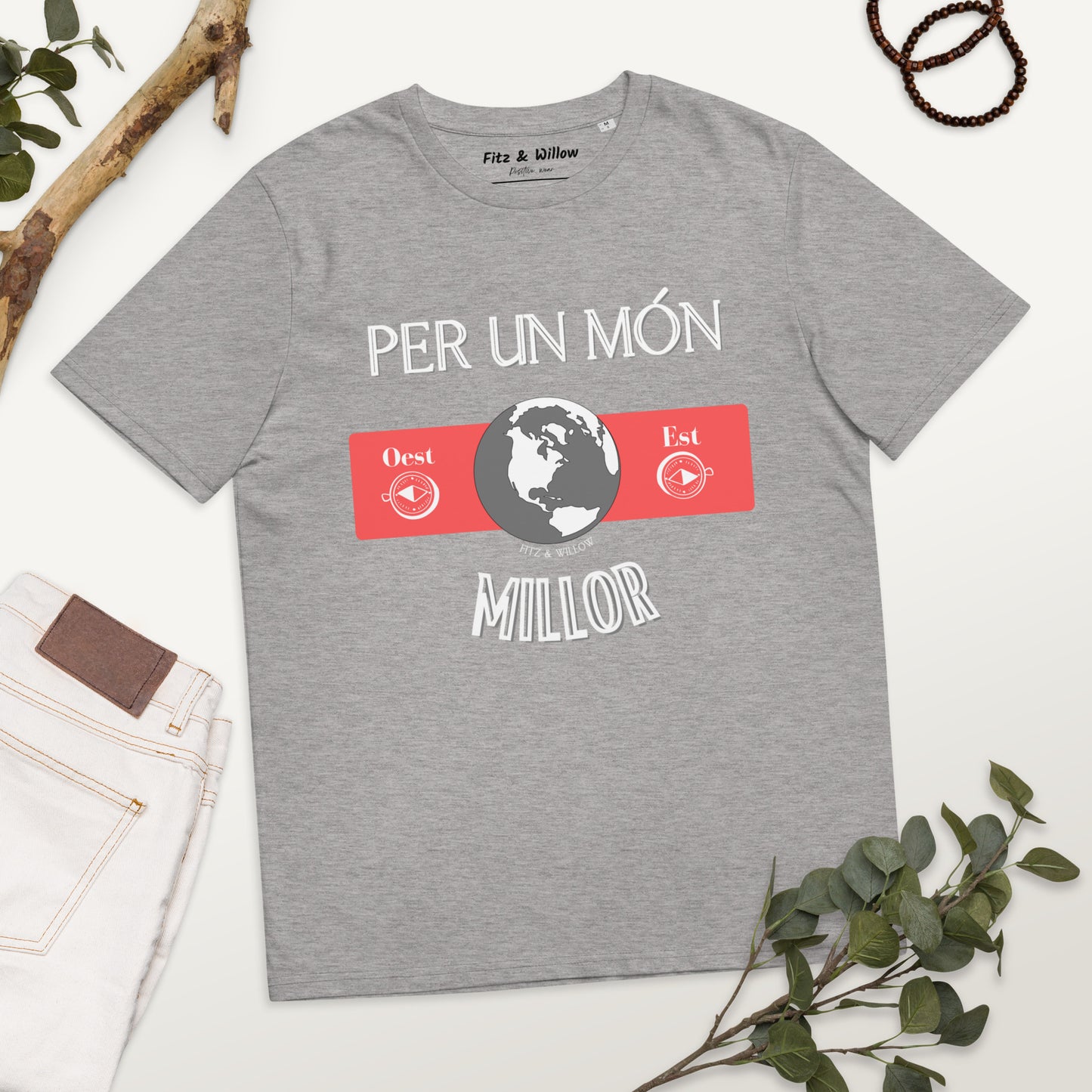 Unisex organic cotton t-shirt, Per un Món Millor - Fitz & Willow
