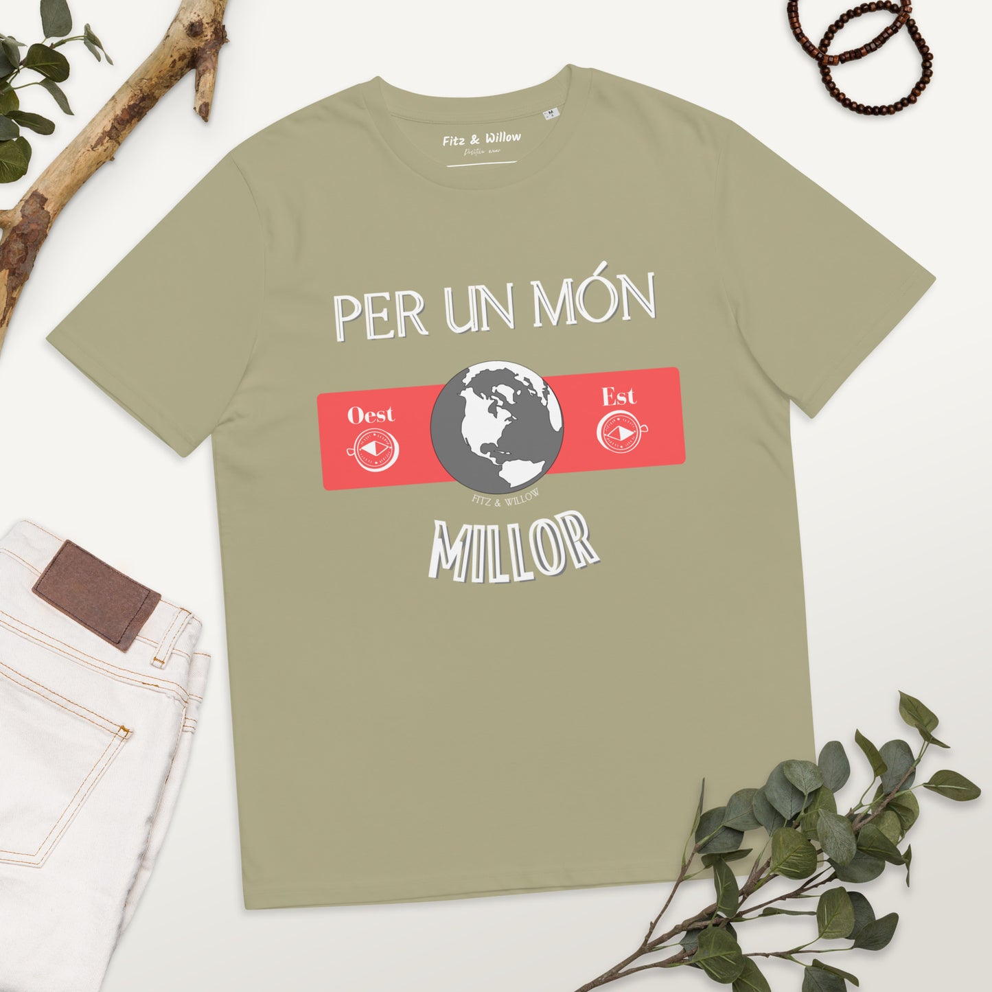 Unisex organic cotton t-shirt, Per un Món Millor - Fitz & Willow