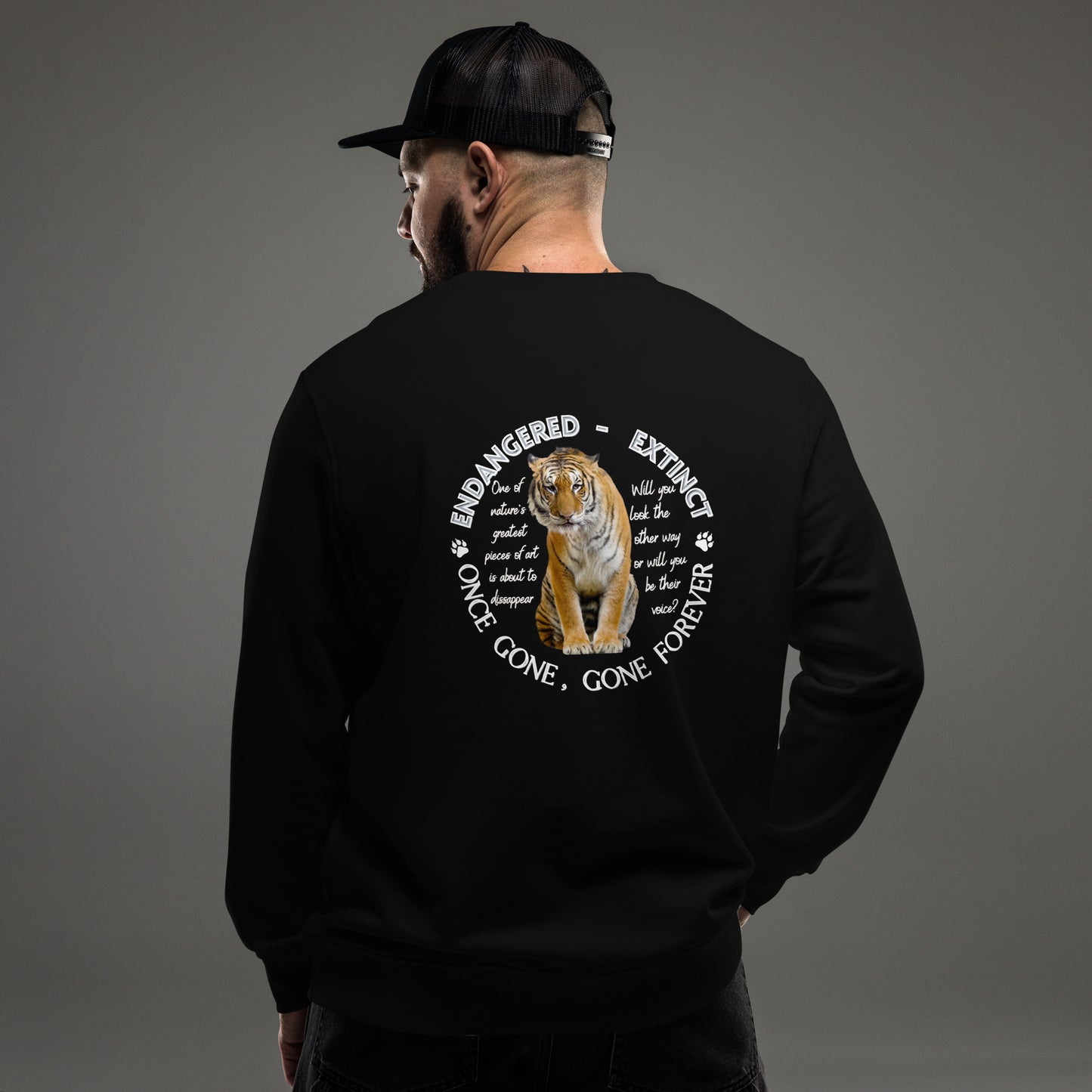 Unisex organic sweatshirt, Tiger's Voices - Fitz & Willow