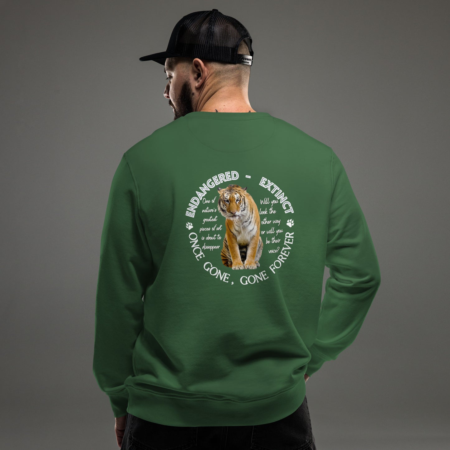 Unisex organic sweatshirt, Tiger's Voices - Fitz & Willow