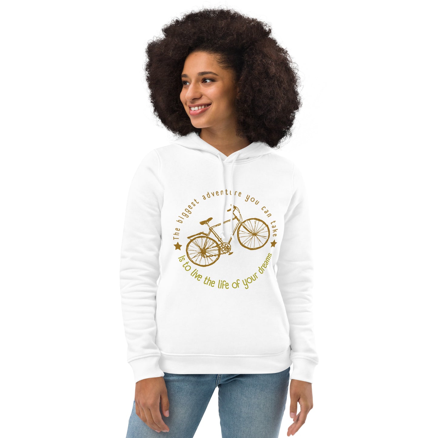 Women's eco fitted hoodie, Life is an Adventure - Fitz & Willow