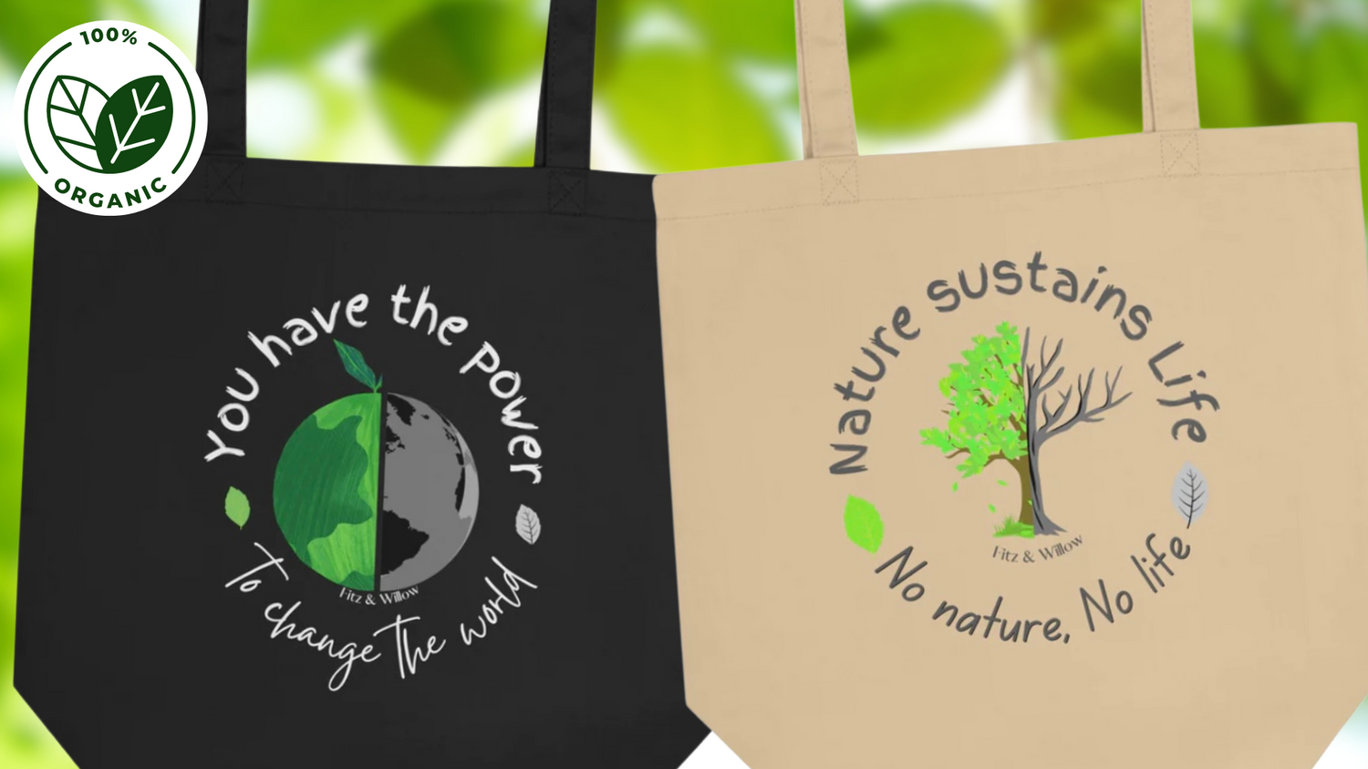 Fitz & Willow, nature and wildlife themed tote bags