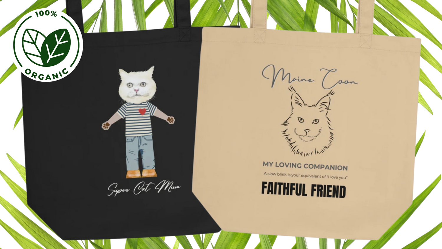 Fitz & Willow, sustainable, cat themed tote bags