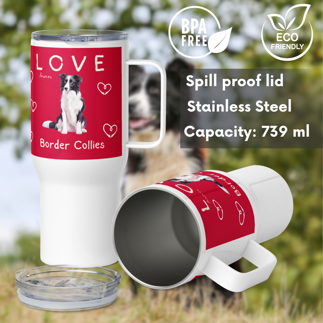 Border Collie, Stainless Steel Travel mug - Fitz & Willow