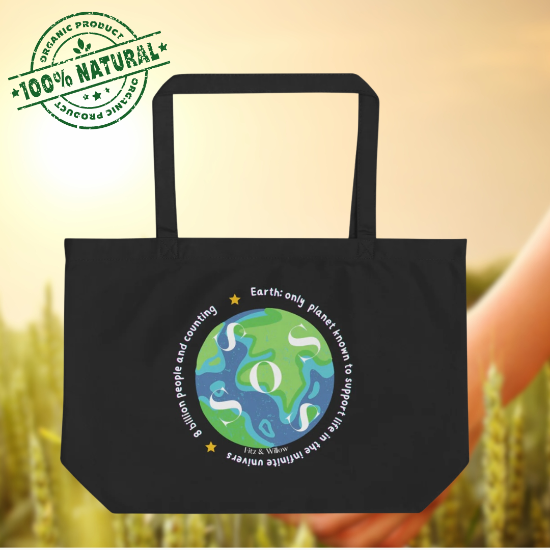 SOS Earth, Large organic tote bag - Fitz & Willow