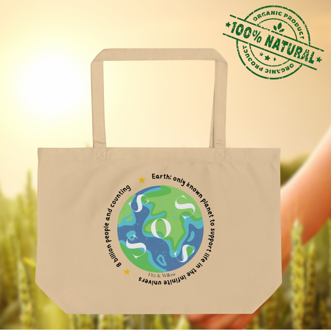 SOS Earth, Large organic tote bag - Fitz & Willow