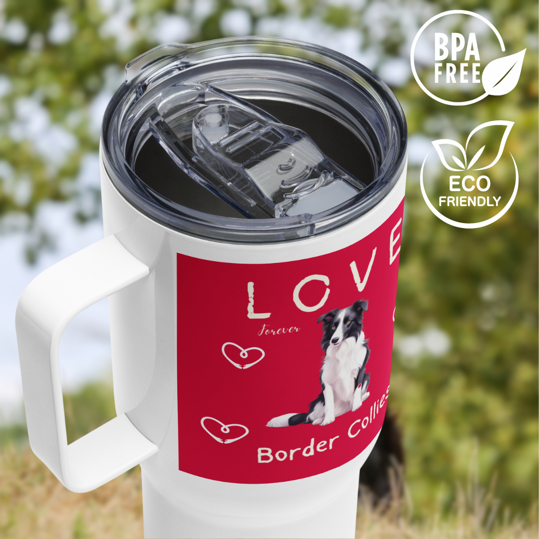 Border Collie, Stainless Steel Travel mug - Fitz & Willow