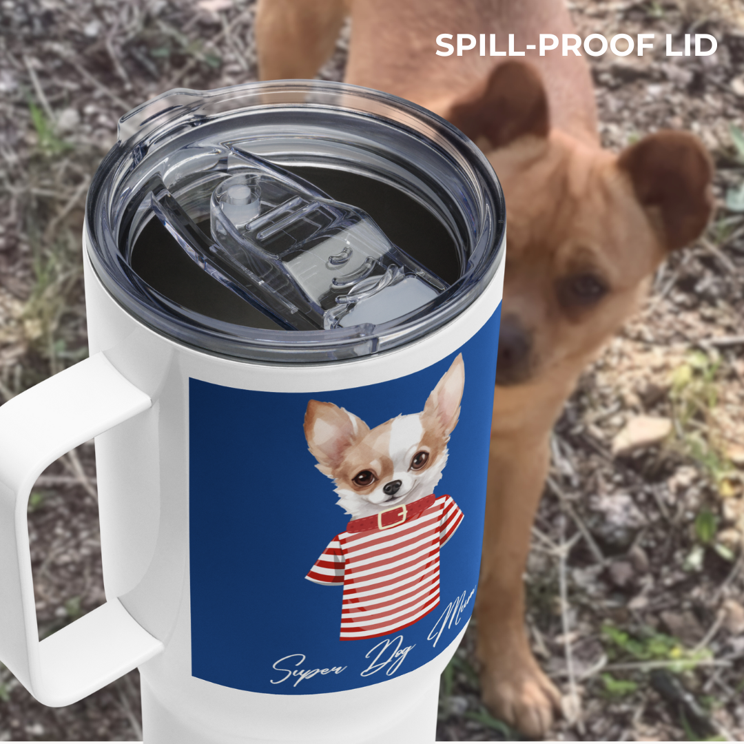 Super Chihuahua Mum, Travel mug with handle - Fitz & Willow