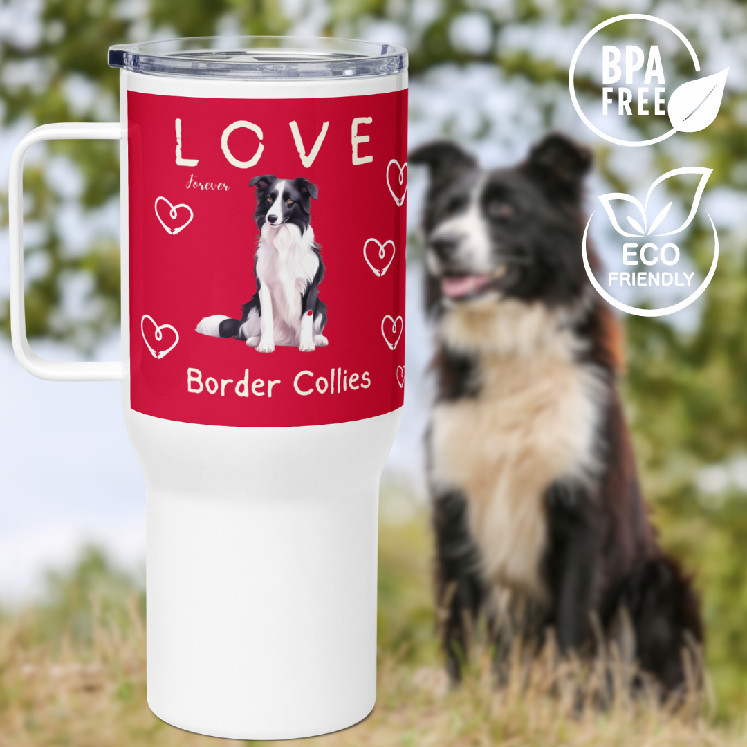 Border Collie, Stainless Steel Travel mug - Fitz & Willow