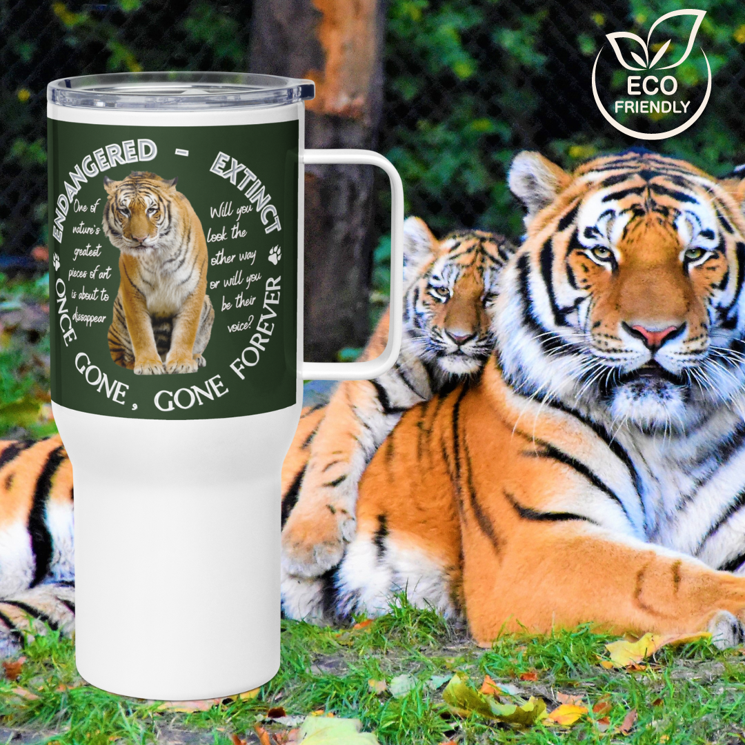 Save the Tigers, Travel mug with handle - Fitz & Willow