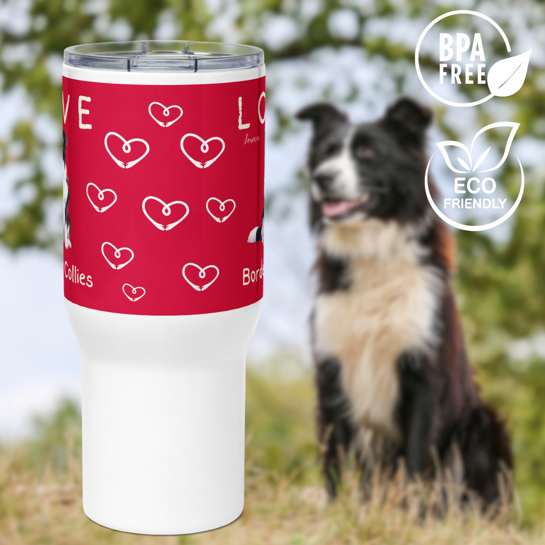 Border Collie, Stainless Steel Travel mug - Fitz & Willow