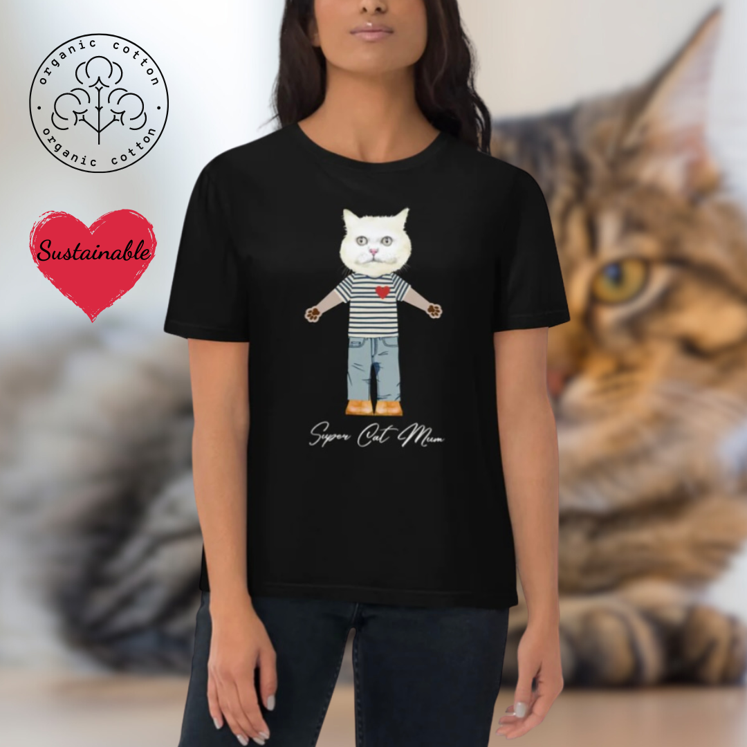 Super Cat Mum, Unisex organic cotton t-shirt - Fitz & Willow