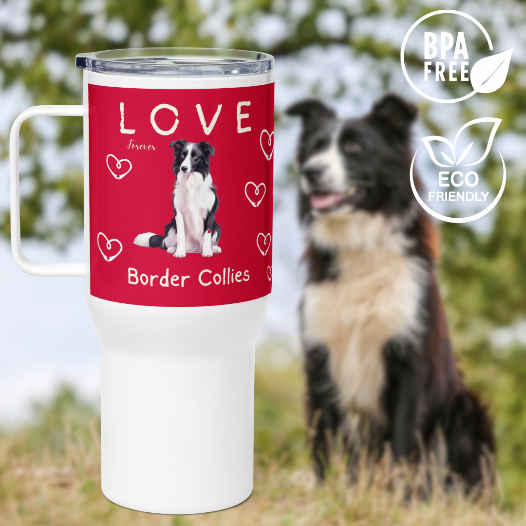 Border Collie, Stainless Steel Travel mug - Fitz & Willow