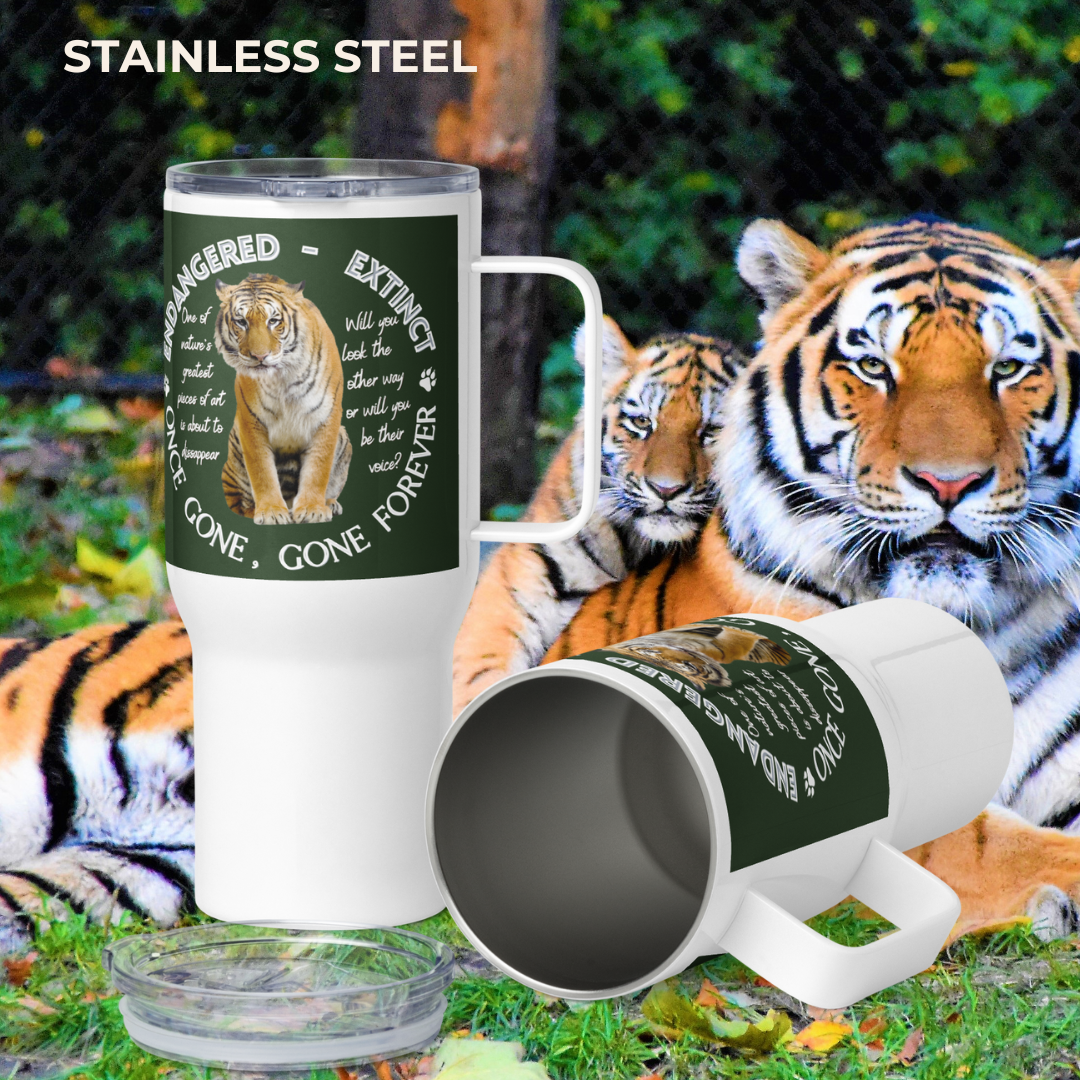 Save the Tigers, Travel mug with handle - Fitz & Willow