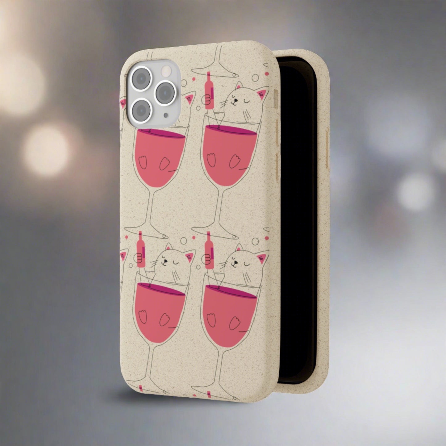 Cat & Wine, Biodegradable Iphone Case - Fitz & Willow