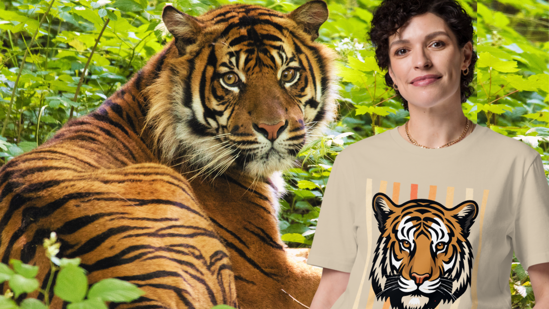 Wildlife themed t-shirt, organic cotton