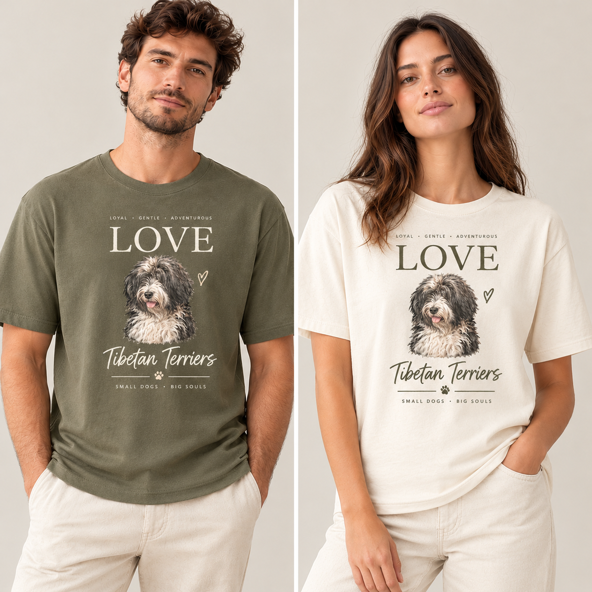 Love Tibetan Terriers Organic Cotton T-Shirt – Unisex Dog Lover Tee