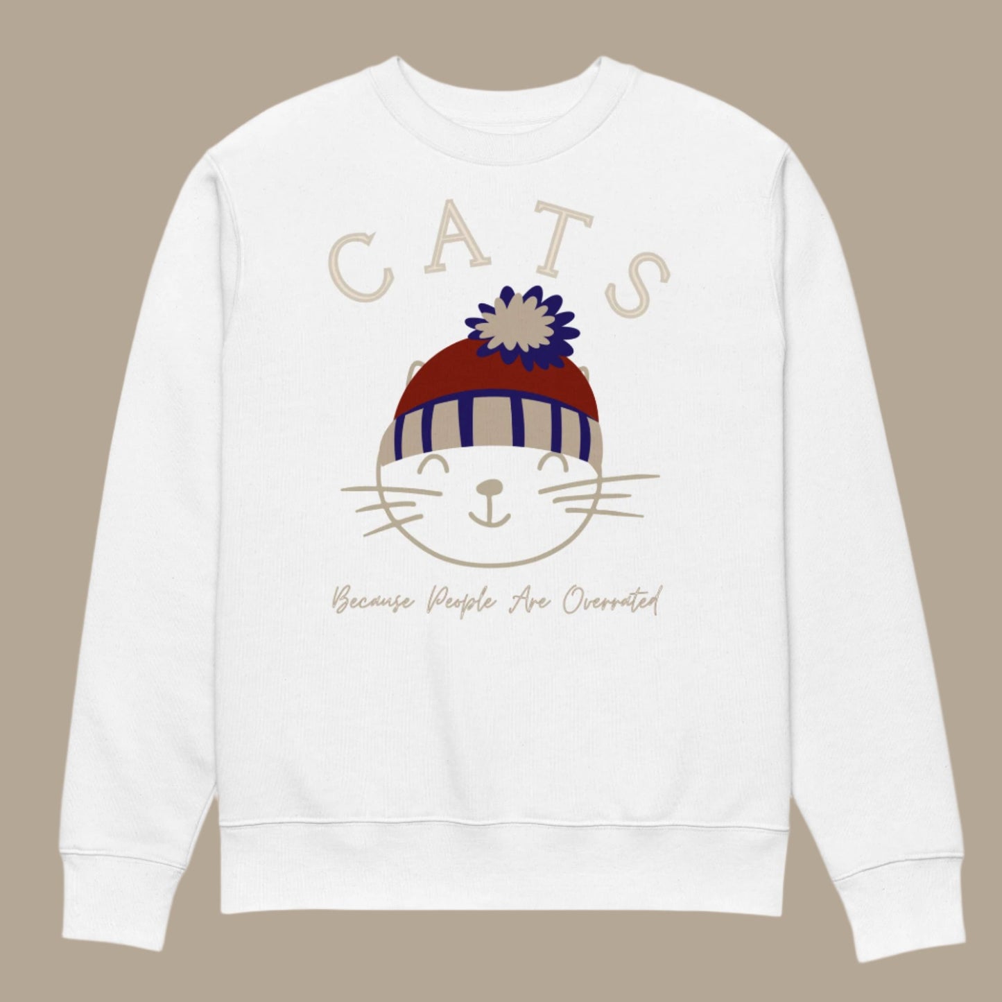 Eco-Friendly Cat Lover Sweatshirt – Fun ‘Cats Over People’ - Fitz & Willow
