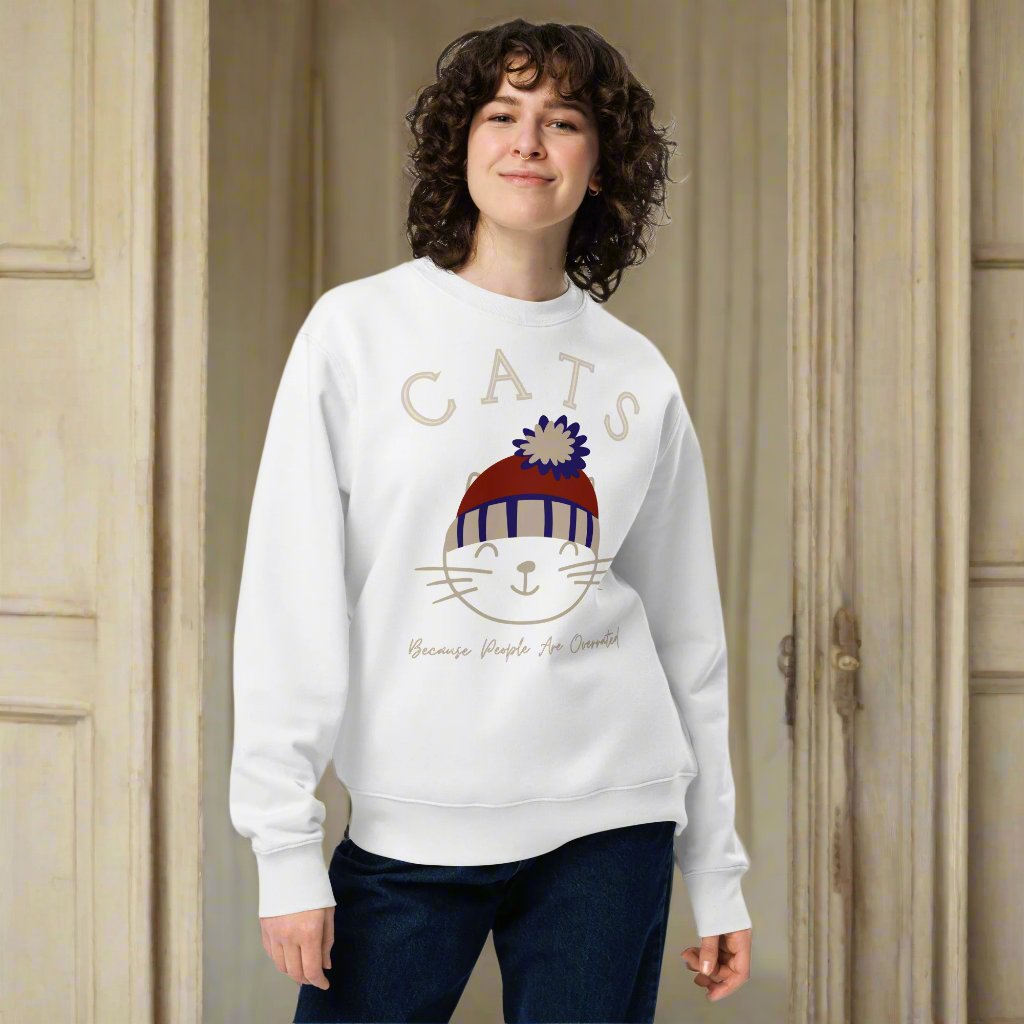 Eco-Friendly Cat Lover Sweatshirt – Fun ‘Cats Over People’ - Fitz & Willow
