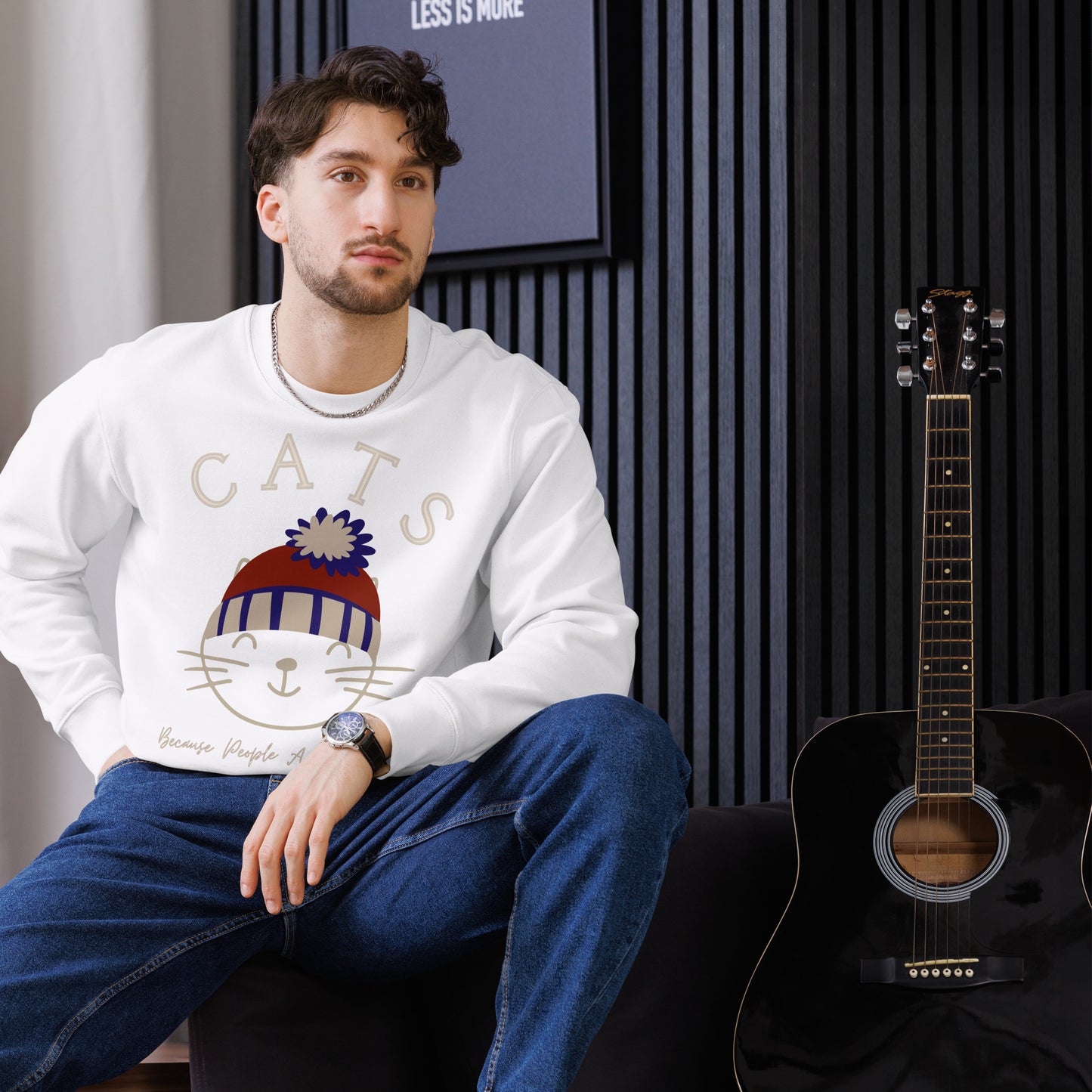 Eco-Friendly Cat Lover Sweatshirt – Fun ‘Cats Over People’ - Fitz & Willow