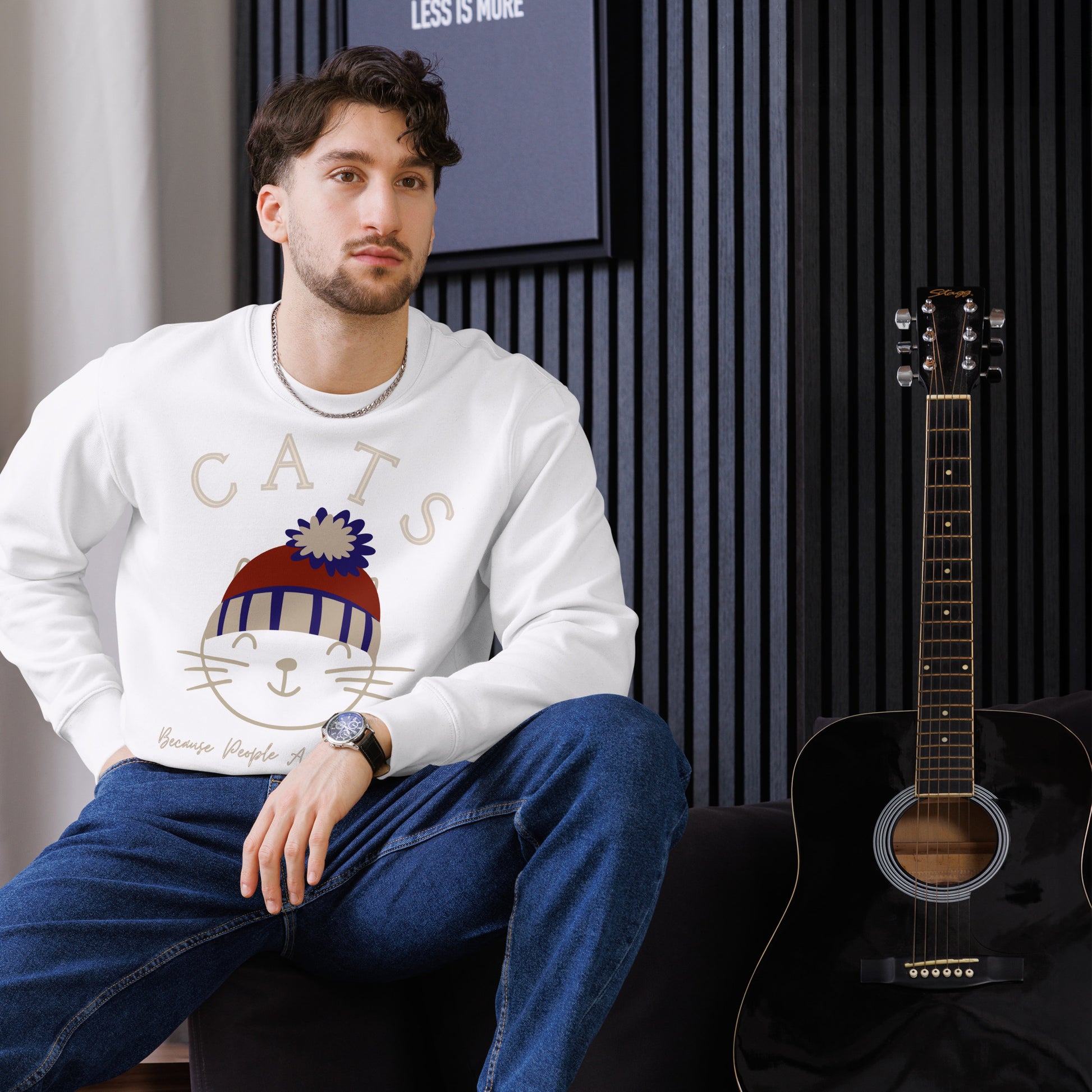 Eco-Friendly Cat Lover Sweatshirt – Fun ‘Cats Over People’ - Fitz & Willow