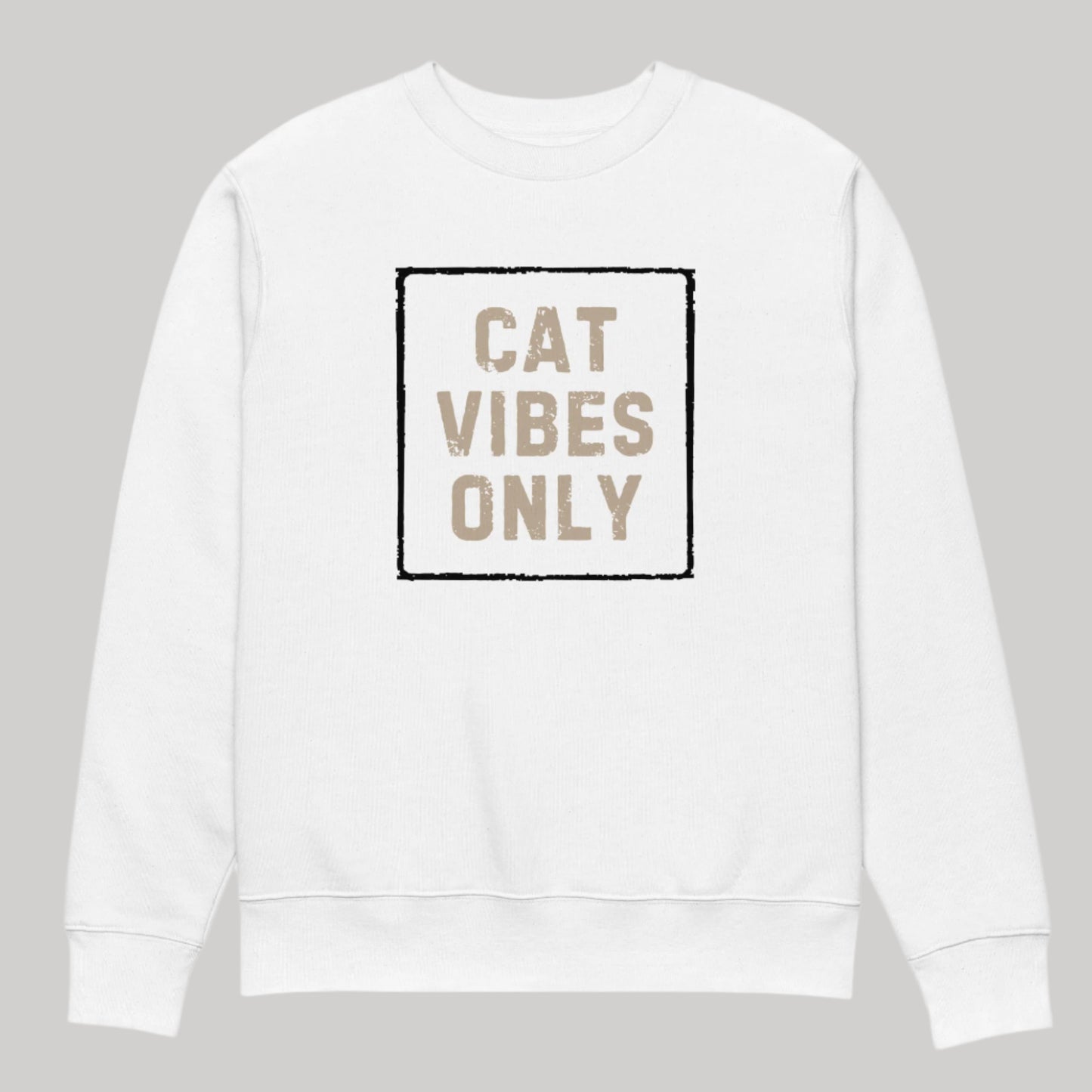 Ethical Vegan Cotton Sweatshirt for Cat Lovers – “Cat Vibes Only” - Fitz & Willow