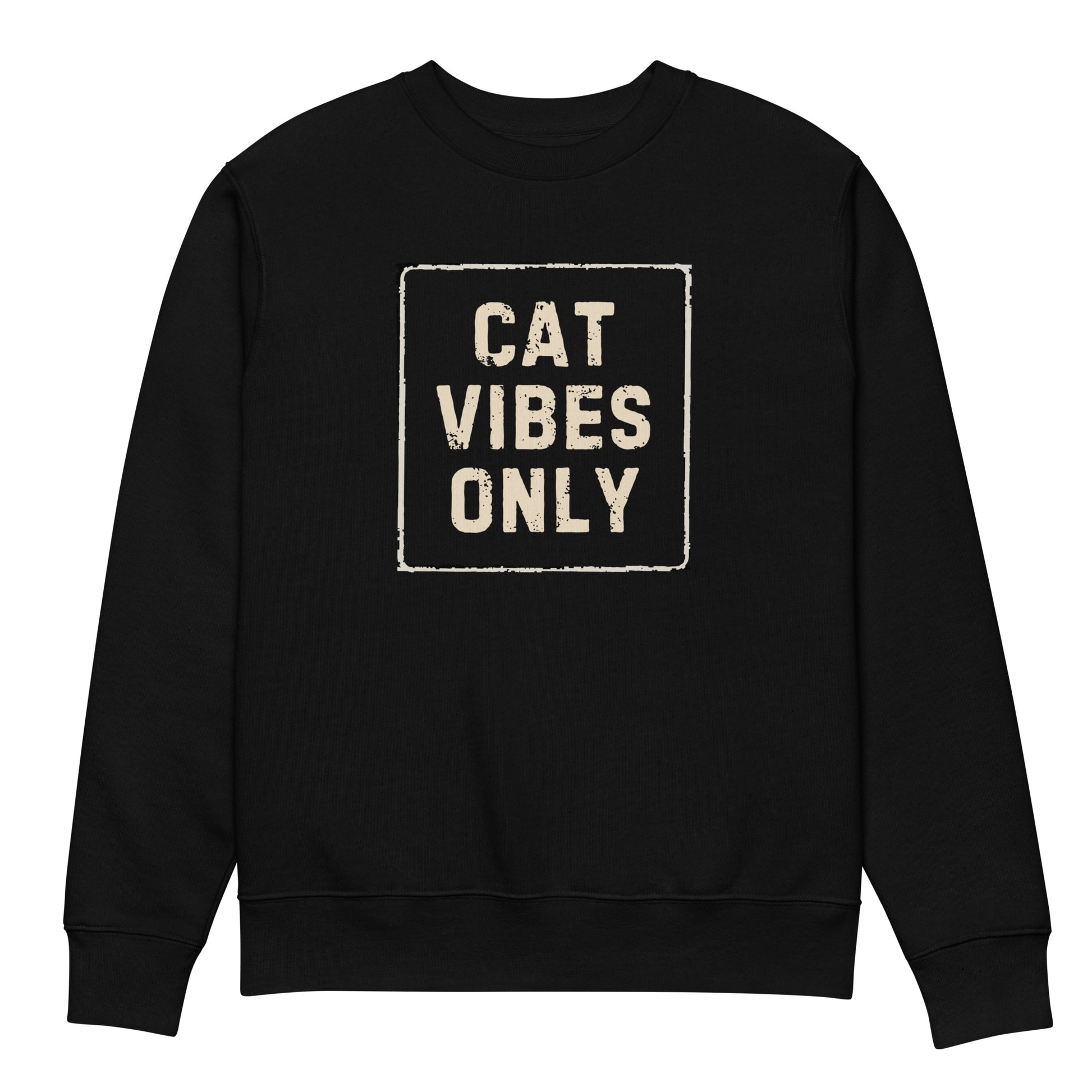 Ethical Vegan Cotton Sweatshirt for Cat Lovers – “Cat Vibes Only” - Fitz & Willow