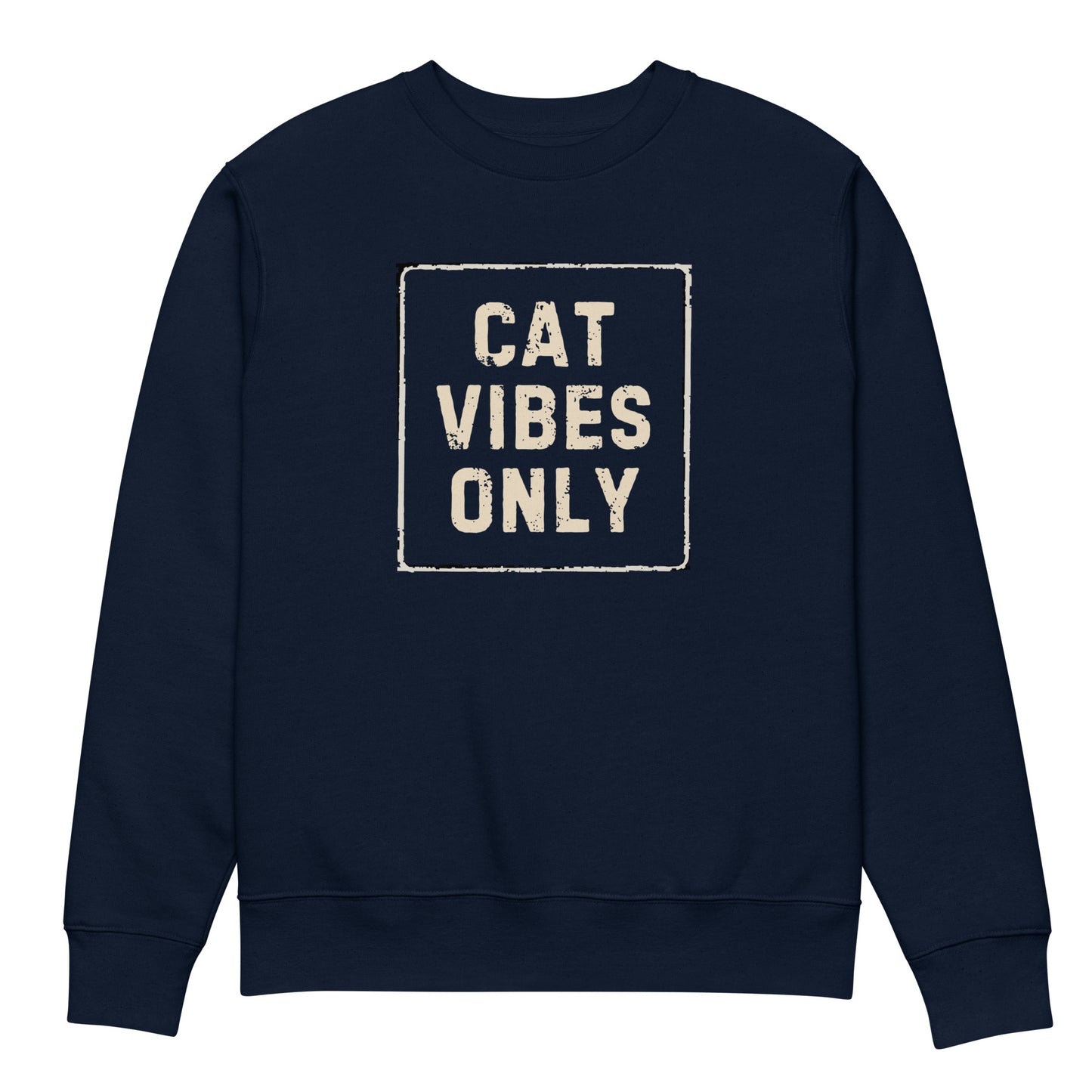 Ethical Vegan Cotton Sweatshirt for Cat Lovers – “Cat Vibes Only” - Fitz & Willow