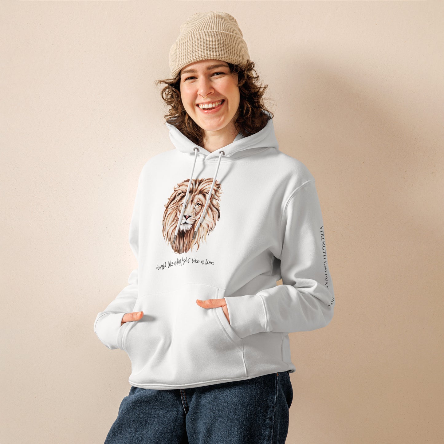 Ethical Vegan Organic Cotton Hoodie | Fight Like a Lion - Fitz & Willow