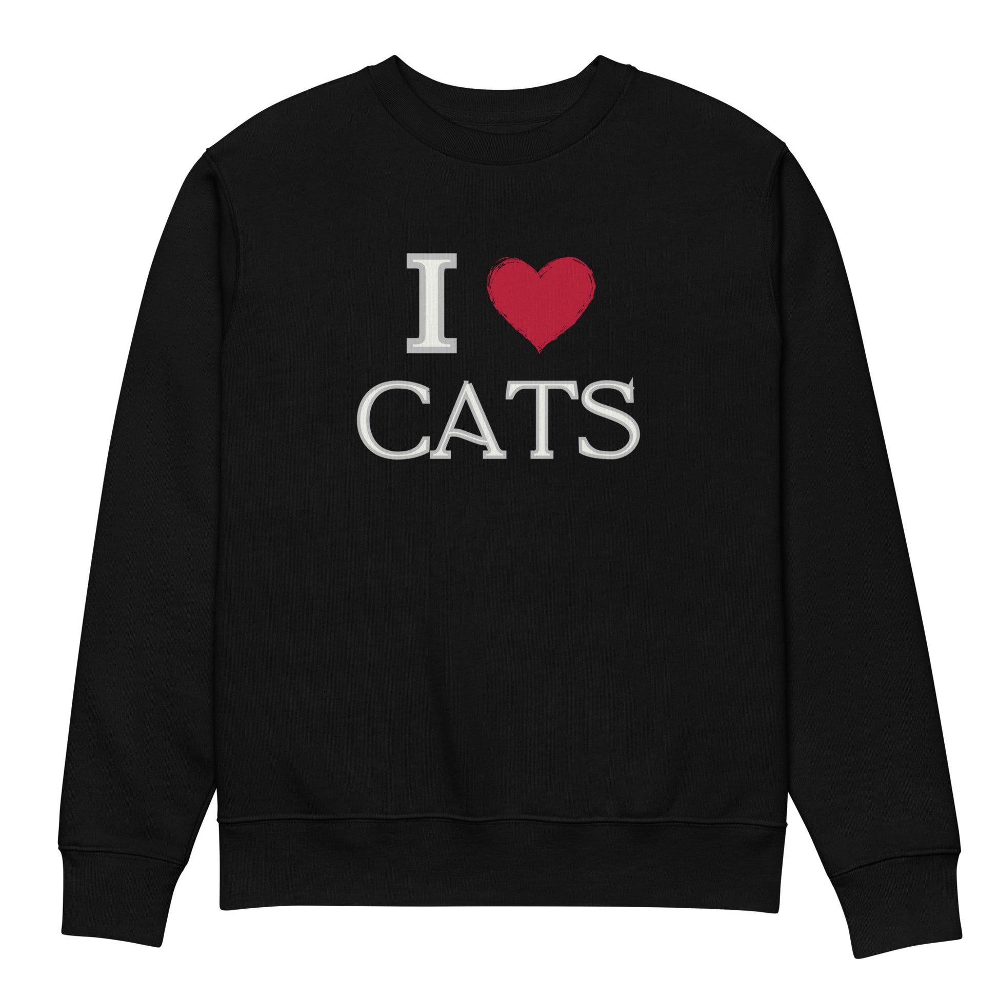 Ethical Vegan Sweatshirt - “I Love Cats” | Organic Cotton - Fitz & Willow