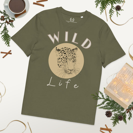 Leopard Graphic Organic Tee - “Wild Life” Quote - Fitz & Willow