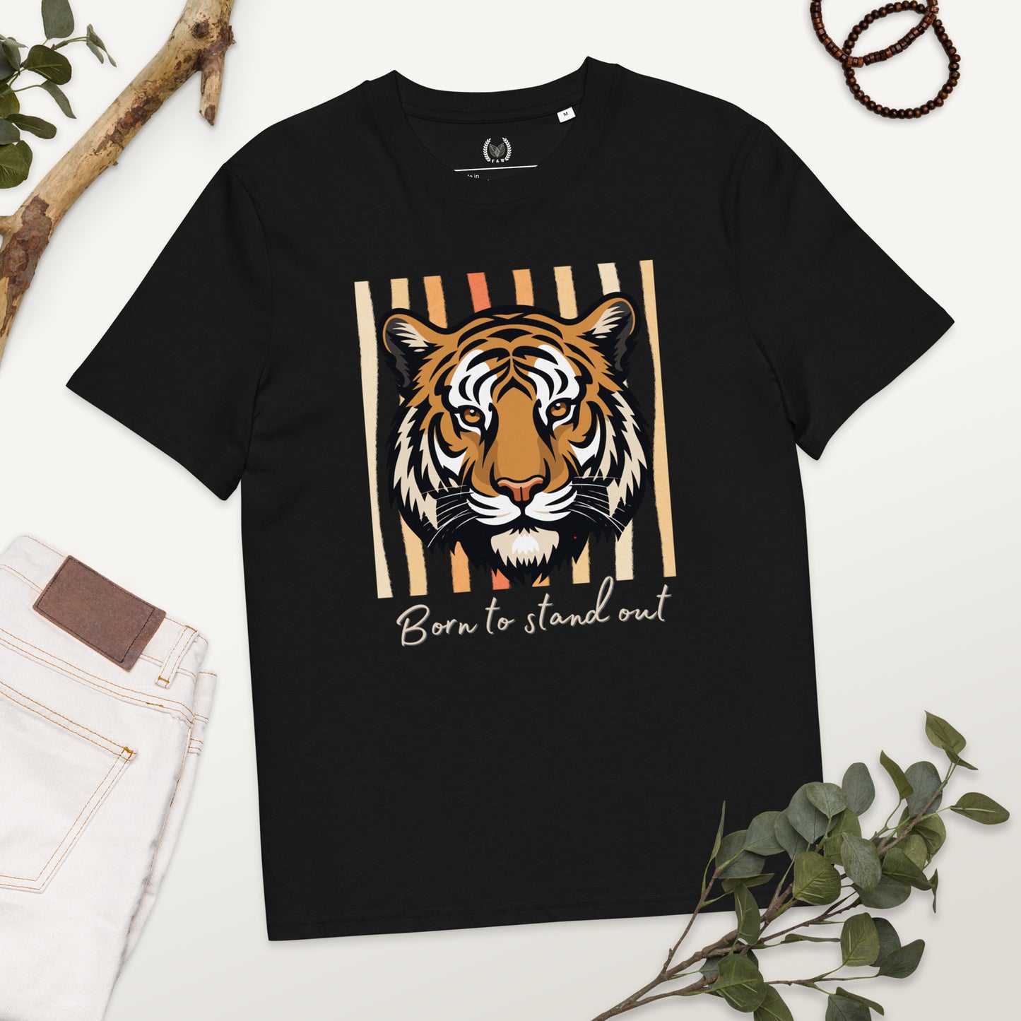 100% Organic Cotton Ethical T-Shirt with Tiger Print – “Born to Stand Out” - Fitz & Willow