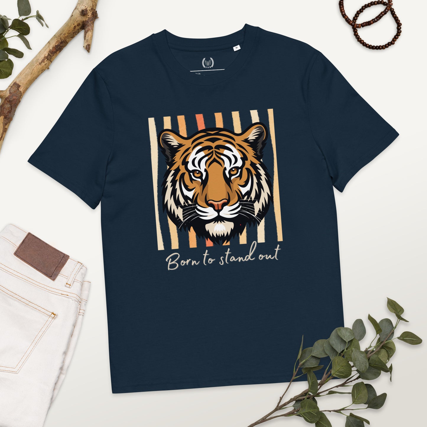 100% Organic Cotton Ethical T-Shirt with Tiger Print – “Born to Stand Out” - Fitz & Willow