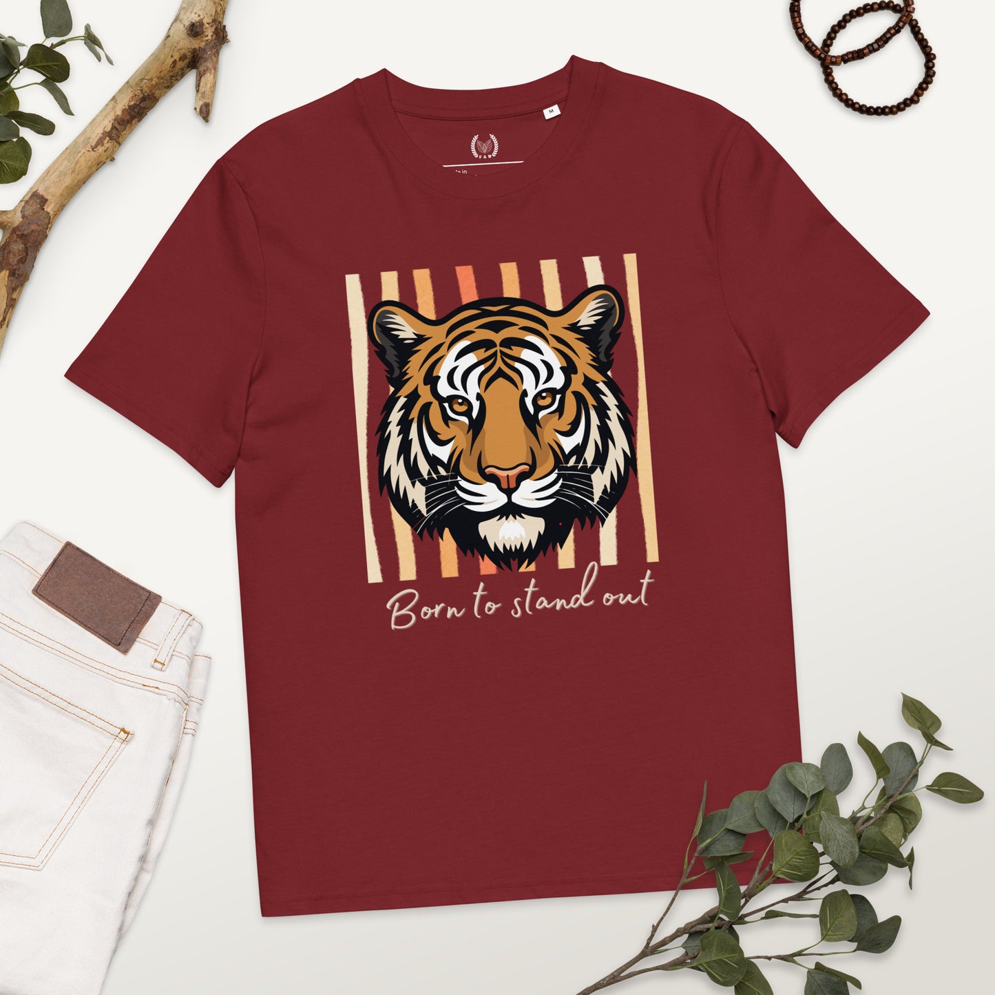 100% Organic Cotton Ethical T-Shirt with Tiger Print – “Born to Stand Out” - Fitz & Willow