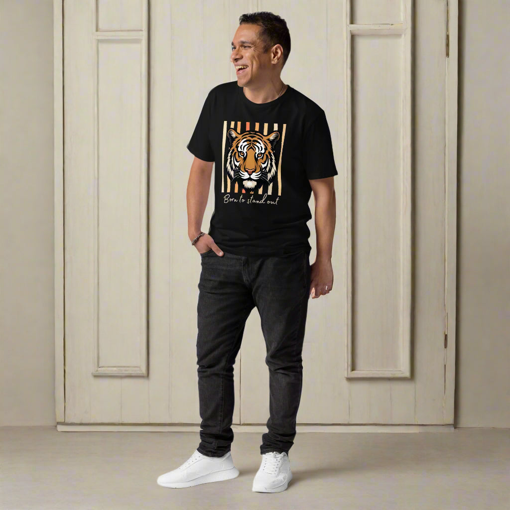 100% Organic Cotton Ethical T-Shirt with Tiger Print – “Born to Stand Out” - Fitz & Willow