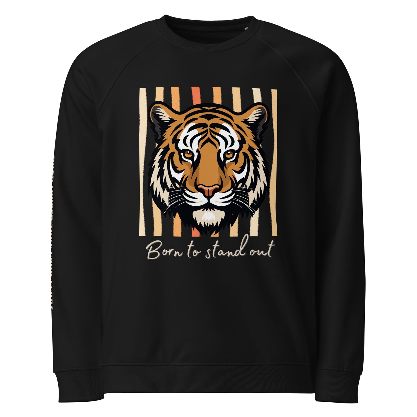 Organic Cotton Sweatshirt – Tiger Print “Born to Stand Out” - Fitz & Willow
