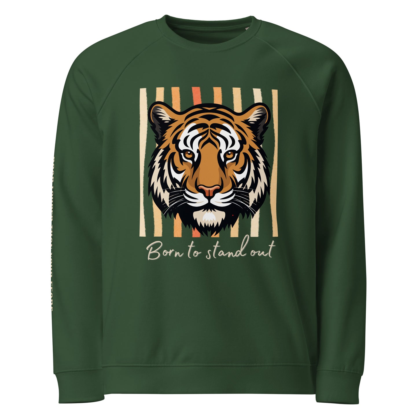 Organic Cotton Sweatshirt – Tiger Print “Born to Stand Out” - Fitz & Willow
