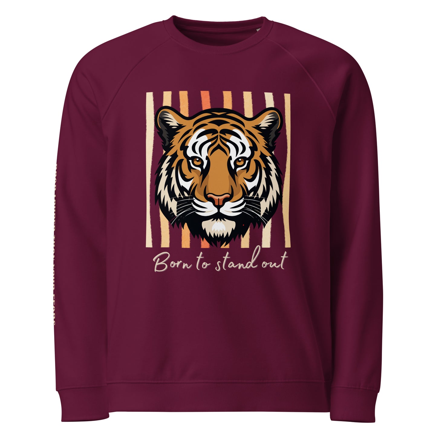 Organic Cotton Sweatshirt – Tiger Print “Born to Stand Out” - Fitz & Willow