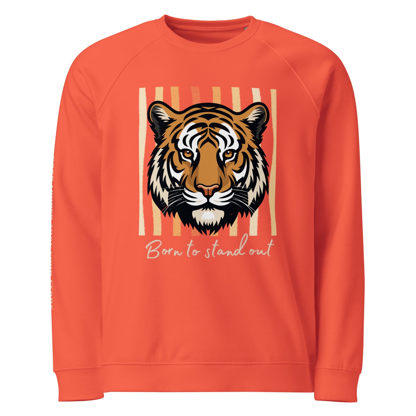 Organic Cotton Sweatshirt – Tiger Print “Born to Stand Out” - Fitz & Willow