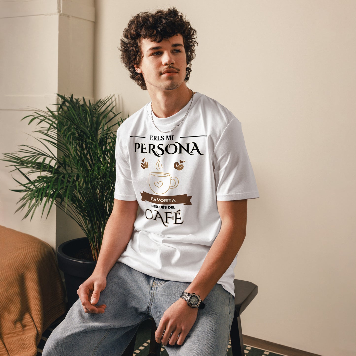 Organic Cotton T-Shirt – “Eres Mi Persona Favorita, Después del Café” - Fitz & Willow