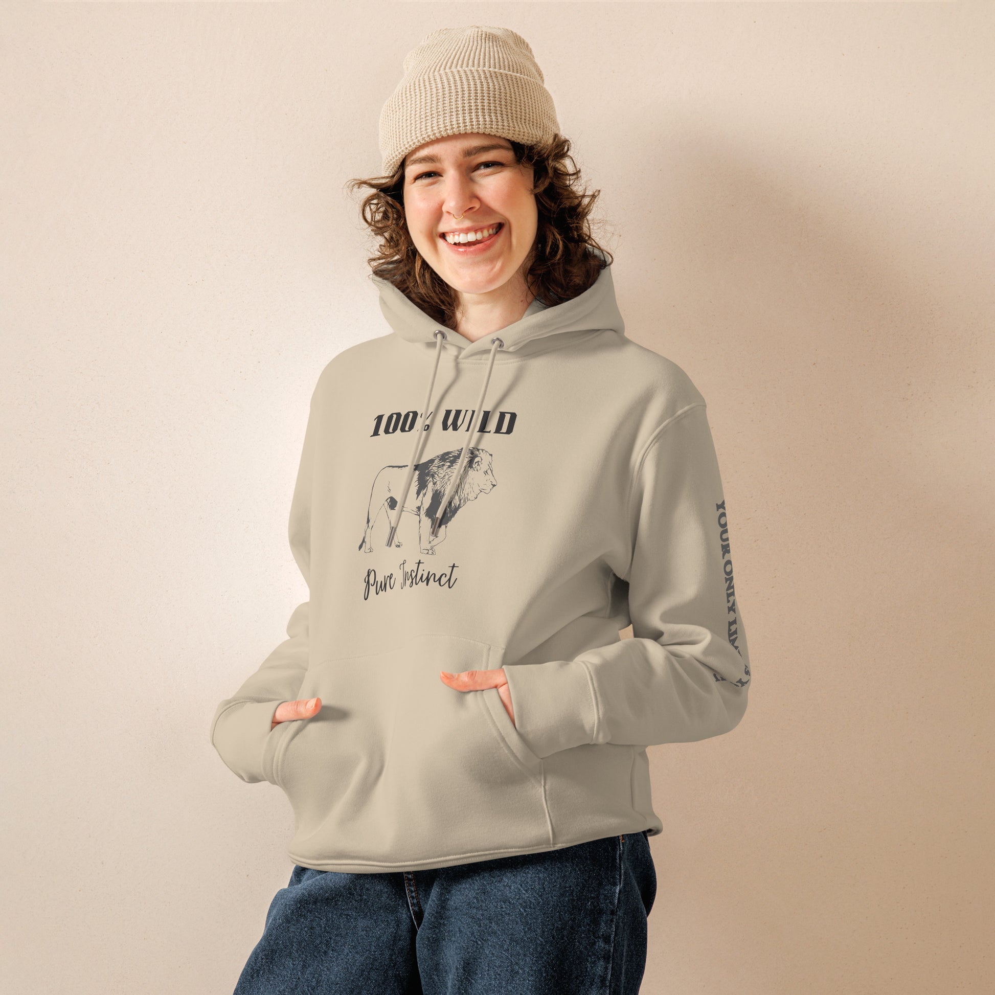 Vegan Hoodie with Lion Print – Ethical & Inspiring - Fitz & Willow
