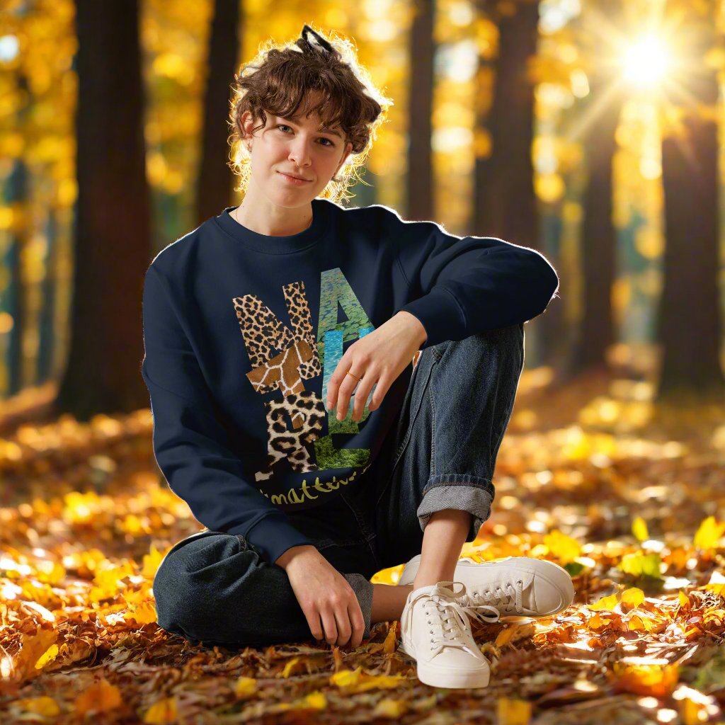 Vegan Organic Cotton Sweatshirt – “Nature Matters Too” - Fitz & Willow