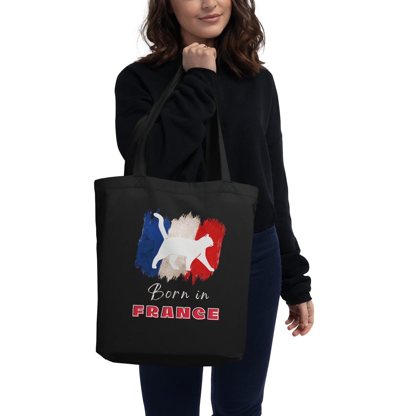 French flag and cat, Eco Tote Bag - Fitz & Willow