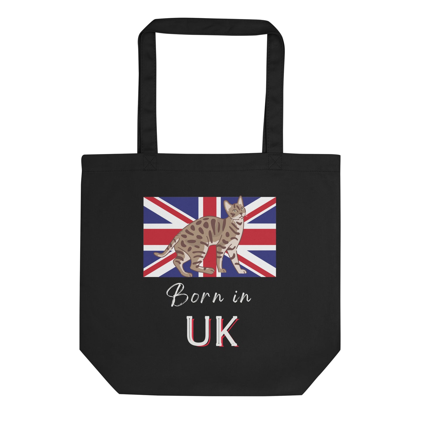 UK flag and cat, Eco Tote Bag - Fitz & Willow