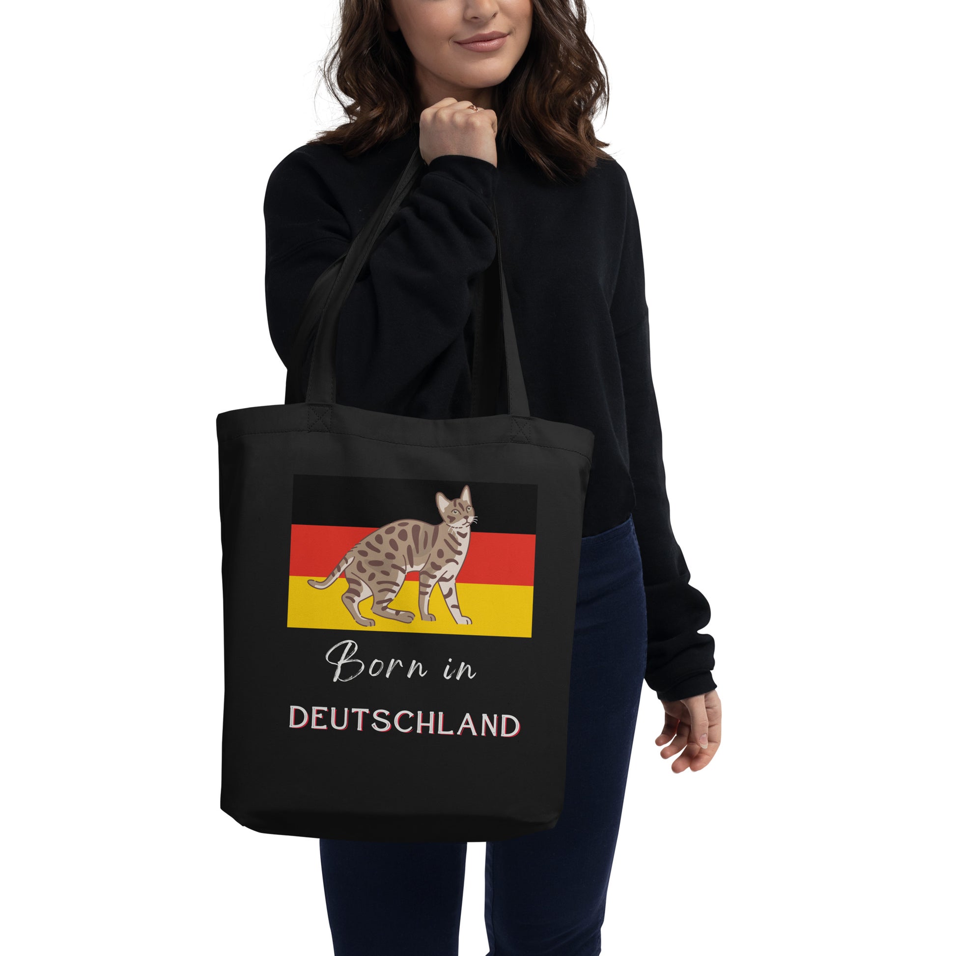 Deutschland flag and cat, Eco Tote Bag - Fitz & Willow