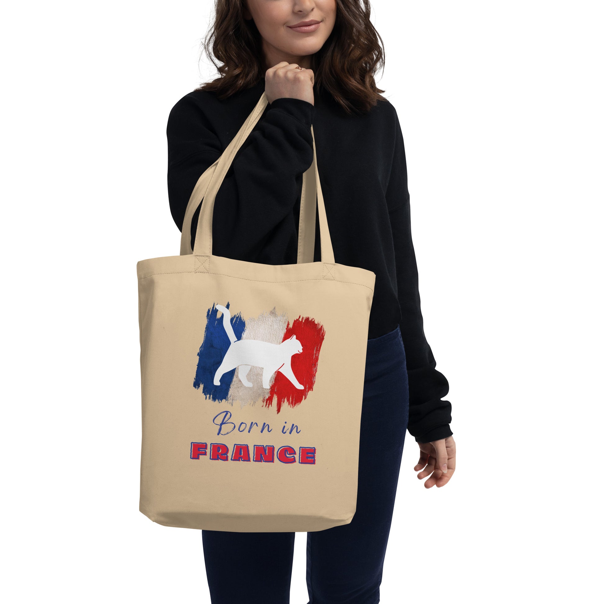 French flag and cat, Eco Tote Bag - Fitz & Willow