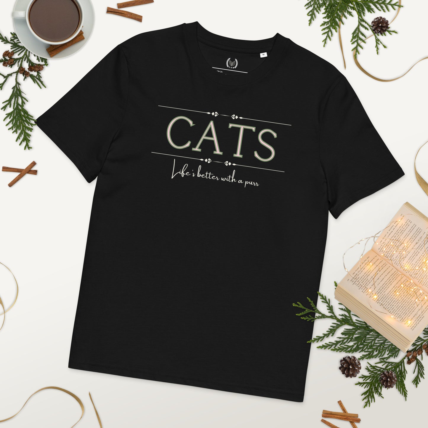 Ethical Cat Tee: Life’s Better with a Purr, 100% Cotton - Fitz & Willow