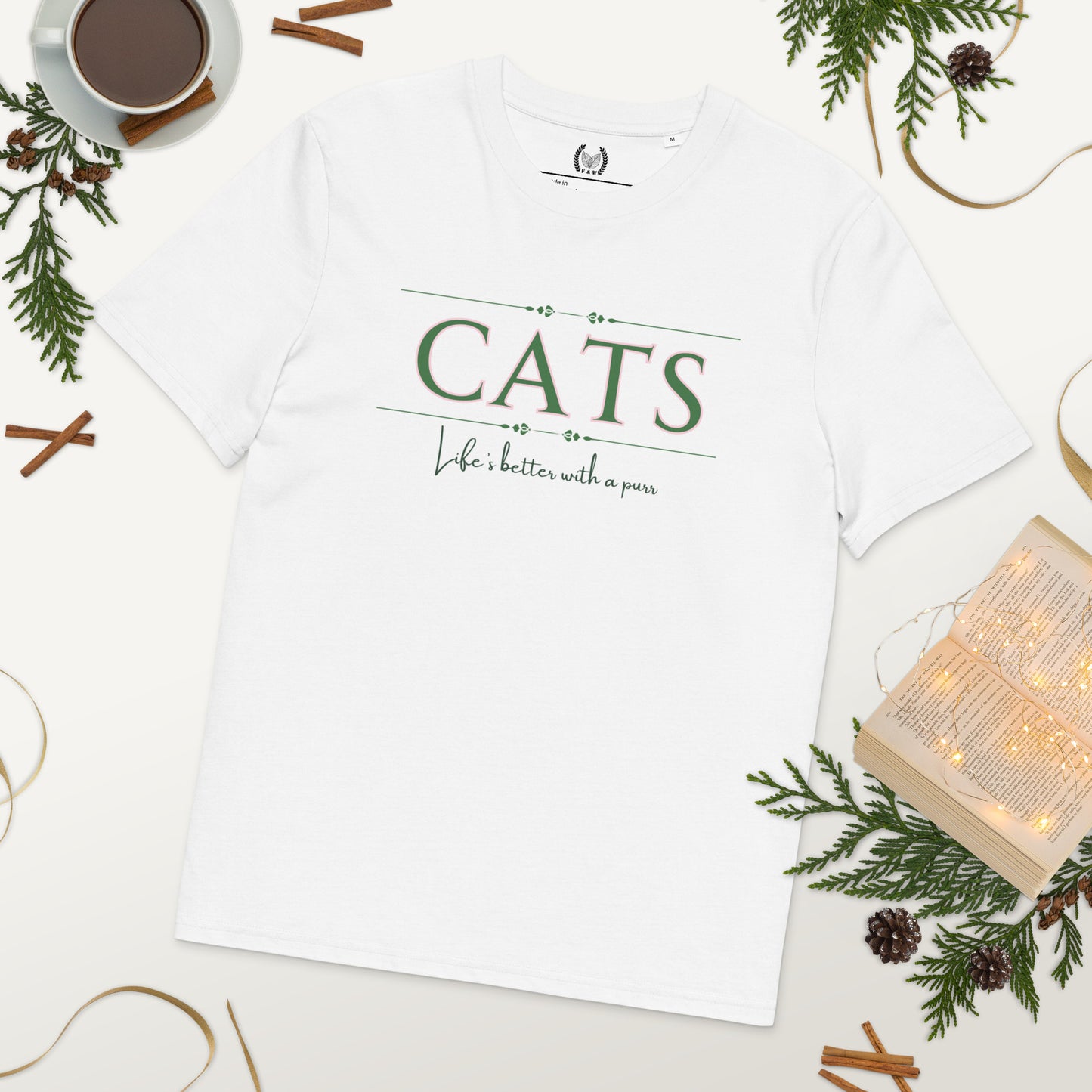 Ethical Cat Tee: Life’s Better with a Purr, 100% Cotton - Fitz & Willow